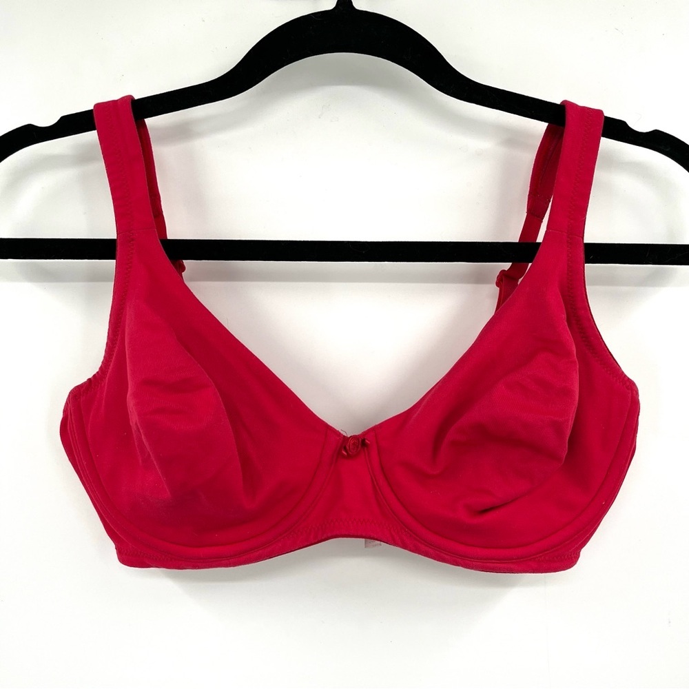 VICTORIA'S SECRET Unlined Underwire Bra Tshirt Bra Red 34D Soft Knit Stretch VS